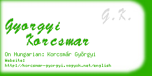 gyorgyi korcsmar business card