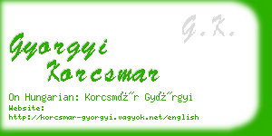 gyorgyi korcsmar business card